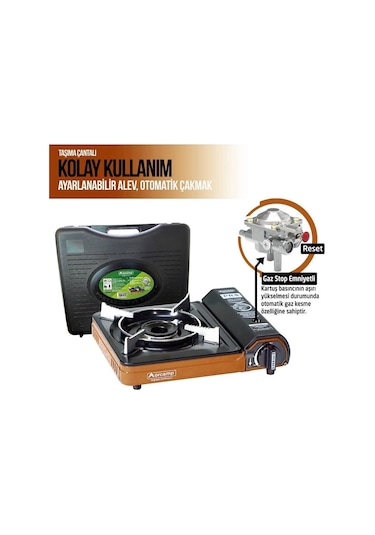 Orcamp Ck 505 Tekli Portatif Ocak Gaz Stop Turuncu