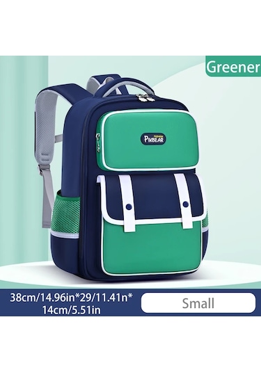 Wangxi Yeni Moda Basit Büyük Kapasiteli Düz Bölümlü İngiliz Tarzı Yeşil Küçük Öğrenci Okul Çantası Yeşil