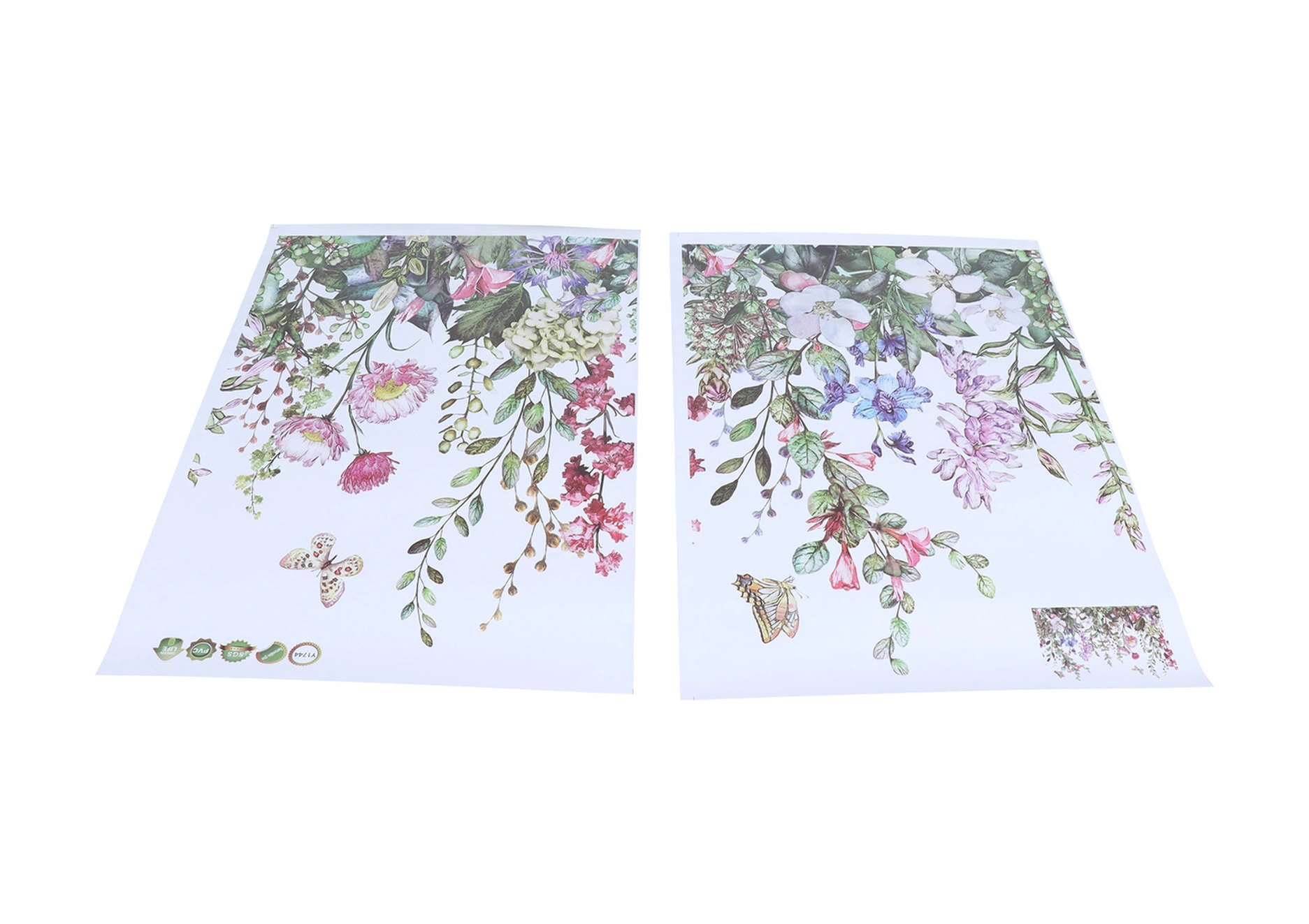 Geeroyoo Bitkisel Desenli Otomatik Yapışkan Duvar Sticker, Canlı Renkler, Pvc Malzeme, Ev Dekorasyonu İçin, Kolay Kurulum, 50x35cm Boyutunda, Paket İçerisinde 2 Adet Ve Sarıçık Çubuğu Dahildir Diğer