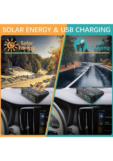 Boatshop1 T12 4 Harici Sensörlü Araç Solar Tpms Gerçek Zamanlı Lastik Basınç Sıcaklık İzleme Sistemi Yıpratmayan Kurulum Titreşim Algılama Ekran