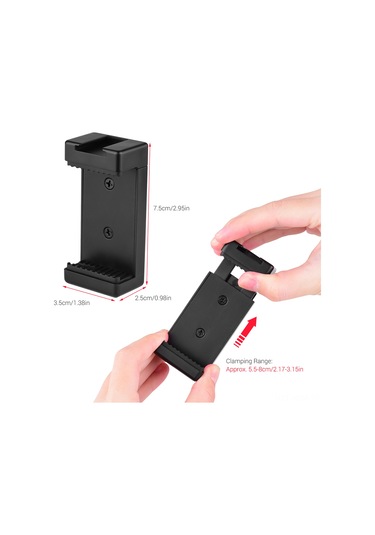 Suofeng Telefon Tutucu, İki 1/4" Vida Ve Soğuk Ayaklı Montaj, İphone Samsung Huawei Uyumlu, Tripod Monopod Uygun Siyah