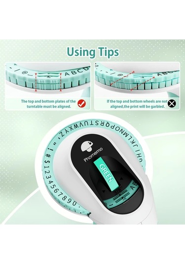 Willowhaven Phomemo Vintage Pembe 6 Şeritli Manuel Etiket Yapma Makinesi