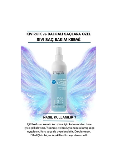 Byphasse Bukleli Saçlara Özel Çift Fazlı Vegan Sıvı Saç Kremi 400 ML