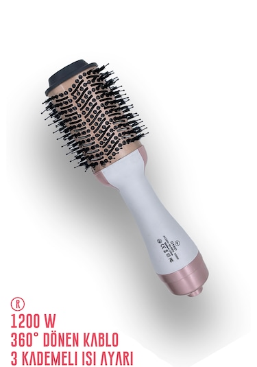 One Step Saç Şekillendirici Ve Saç Düzleştirici Fön Tarağı Beyaz