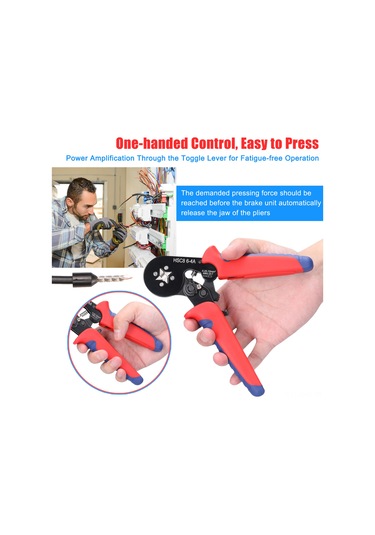 Aubyhe Siyah-turuncu El Tipi Ferrule Presi 0.25-10mm² Awg23-7 - 1200 Adet Terminal Kutulu, Yüksek Mukavemetli Çelik, Hassas Presleme