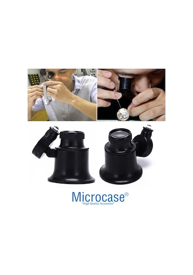 Microcase Saatçi Tamirci Göz Büyüteci 20X Işıklı Siyah - Al2450