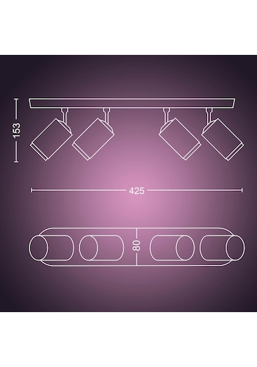 Philips Hue Fugato Plate/spiral Lamba Ve Akıllı Led Ampuller, Siy Diğer