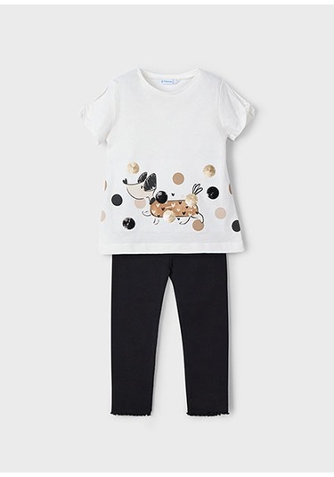 Mayoral Kız Çocuk Tayt Tişört Takım 3706 Çok Renkli
