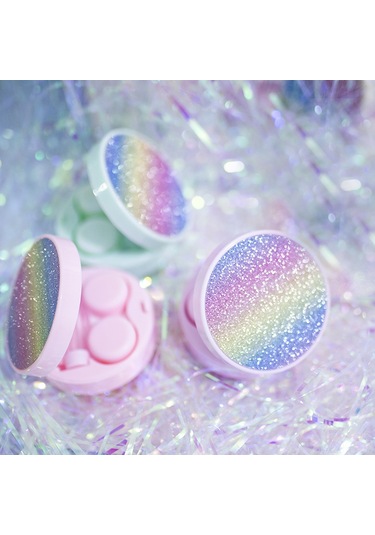 Vkemall Renkli Aynalı Lens Kutusu - Seyahat İçin Pratik Lens Aksesuar Seti