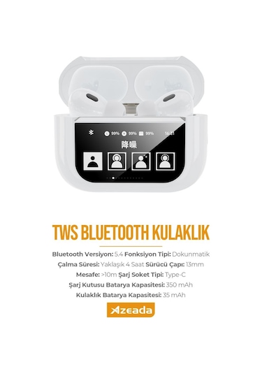 Azeada AZ-BT12 TWS Bluetooth 5.4 Kulak İçi Kulaklık