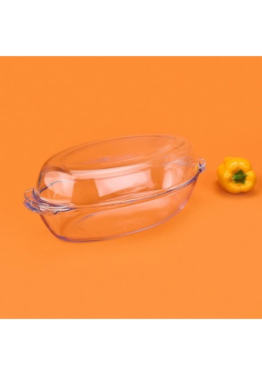 Masterchef Twin Isıya Dayanıklı Oval Cam Tencere Seti - Şeffaf Şeffaf