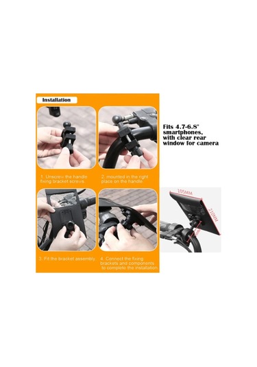 Motosiklet Bisiklet 360 Döndürülebilir Su Geçirmez Telefon Kılıfı Telefon Tutucu 4 -7.2 İnç Renkli