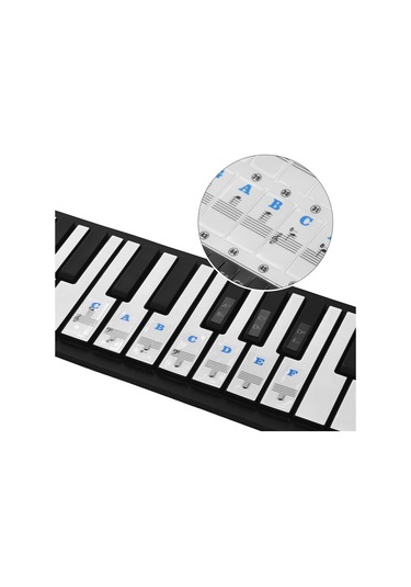 Lemestar "37-88 Tuşlu Piyano Klavyesi İçin Çıkarılabilir Müzik Notası Sticker Seti - Başlangıç Seviyesi"
