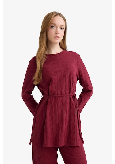 Defacto Regular Fit Bisiklet Yaka Bağlamalı Uzun Kollu Tunik F5369ax25aubr115 Bordo Defacto Regular Fit Bisiklet Yaka Bağlamalı Uzun Kollu Tunik F5369ax25aubr115 Bordo