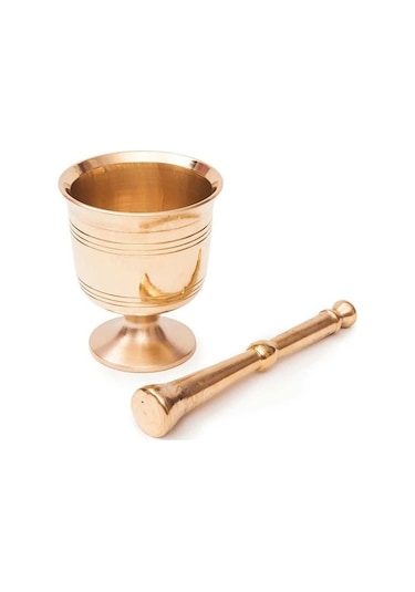 Sarı Prinç Havan 1 KG Ağız Çap 9 CM Yükseklik 10 CM