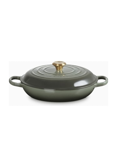Le Creuset Gourmet Profesyonel Lüks Döküm Tencere Haki 30 Cm