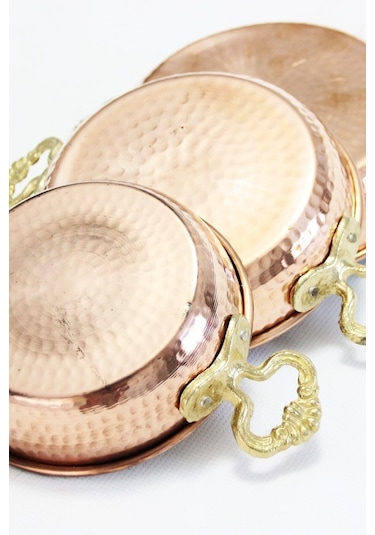 Gür Bakır Bakır Tek Kişilik Sahan Yumurta Tava Kuymak Menemen Tava 16 Cm