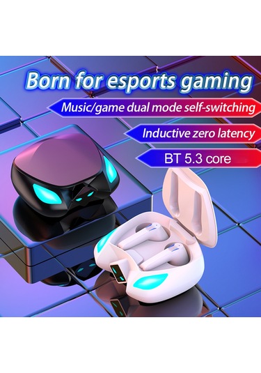 Jeemson Oyuncu T28 Tws Kablosuz Kulaklık - Profesyonel Oyun Çipi, Gecikmesiz, Su Geçirmez, Dokunmatik Kontrol, Beyaz