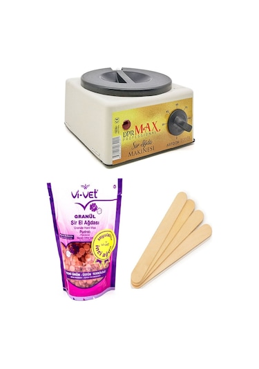 Ege Sir Dpr Max Ağda Makinesi + Vi-Vet Granül Pudralı İnci Ağda 250 G + Spatula x 5