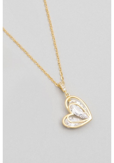 Kalp Dokunuşu 18 Ayar Sarı Altın Kaplama Gümüş Seti Sarı