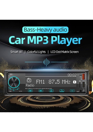 Springsun 1dın Araç Mp3 Çalar - 2.5d Dokunmatik Ekran, Fm Radyo, Bt5.1 Konum Bulma, 7 Renkli Tuş Işığı Ve Kumanda İle