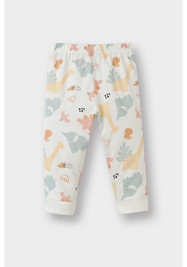 Defacto Kız Bebek Pijama Takımı Dinozor Baskılı Uzun Kollu Penye Üst Uzun Alt E9480a525aupn344 Pembe