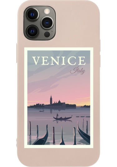 Iphone 12 Pro Venice Italy Tasarımlı Pembe Telefon Kılıfı Pembe63