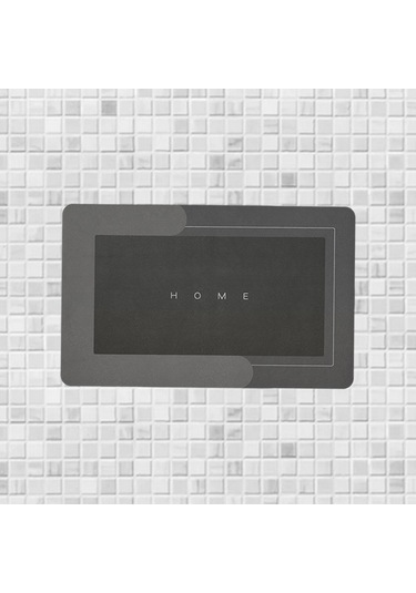 Suntek Kapı Paspası Giriş Çabuk Kuruyan Halı Zemin Koyu Gri 40x60cmkay