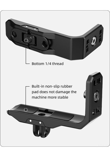 Besthome1 Insta360 X4/x3 Uyumlu Alüminyum Metal Yatay 1/4 Vida Tutucu Siyah Siyah