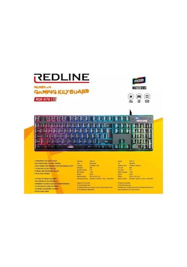 Redline RGK-676 RGB Oyuncu Klavye