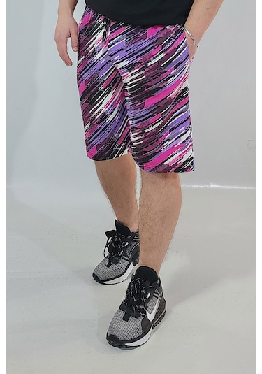 Wingetstar Batil Şimek Desenli Pamuklu Erkek Şort Fuşya