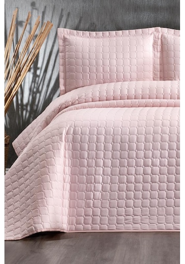 Estiva Çift Kişilik Yatak Örtüsü Pudra Pudra