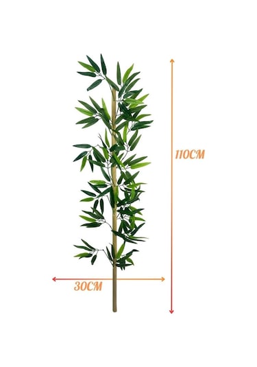 5li Set Yapay Bambu Sopası 12 Yapraklı 110cm Yapay Çiçek Bambu Duvarı Separatör Çiçeği Yapay Çiçek