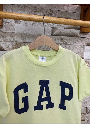 Aysbebe Baskılı Fırçalı Kumaş Çocuk Tişört SARI