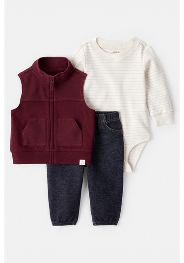 Erkek Bebek Yelekli Set Ctr-1u194710 Kırmızı