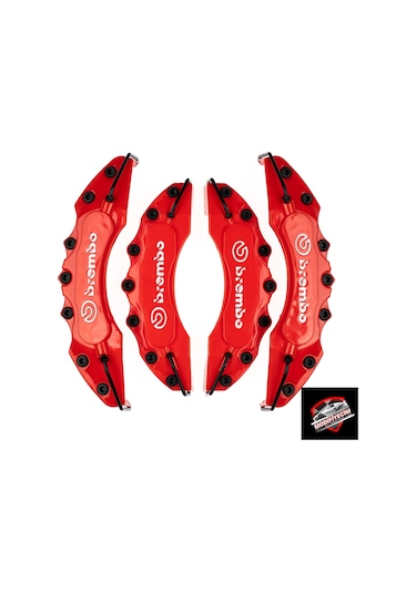Kırmızı Brembo Üstü Baskılı Kaliper Kapağı 4'Lü Set