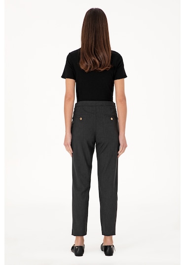 U.S. Polo Assn. Kadın Antrasit Carrot High Waist Fit Kanvas Pantolon 50309121-VR006 U.S. Polo Assn. Kadın Antrasit Carrot High Waist Fit Kanvas Pantolon 50309121-VR006
