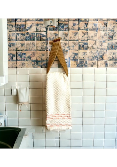 Hasır Banyo Havlu Askılığı, Havluluk, Havlu Asacağı, Askılık, Banyo Düzenleyici Kahverengi