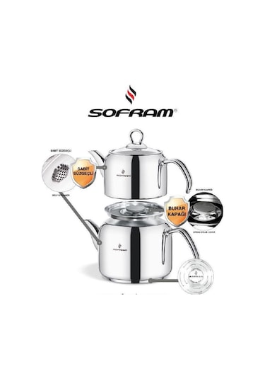 Sofram Soft Aile Boy Çaydanlık Takımı Sabit Süzgeçli