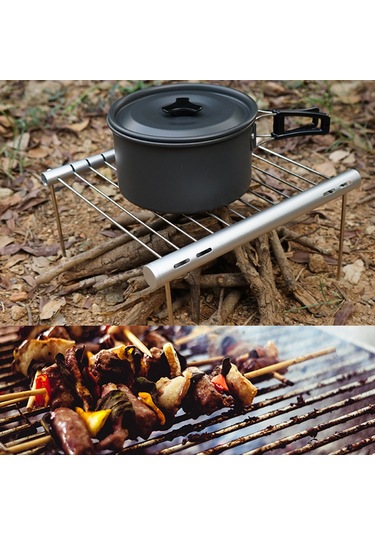 Lemestar Pratik Çelik Mangal Seti, Ev Ve Dış Mekan Kullanıma Uygun, Kolay Montajlı, Taşınabilir Bbq Aleti Gümüş