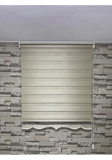 Bambu Krem Renk Zebra Perde (Etekli)