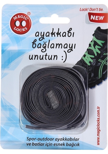 Magic Locks Akılı Elastik Yassı Bağcık-Gri Gri