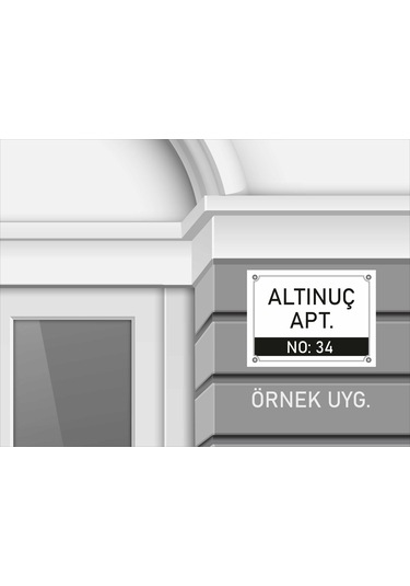 Kişiye Özel Apartman Kapı İsim Numara Pvc Levha 40x30 Cm