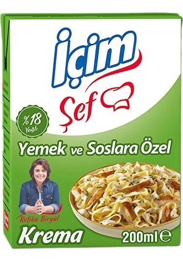 İçim Şef %18 Krema 200 Ml X12 Paket Yemek Ve Tatlılar İçin Kıvamlı Lezzet