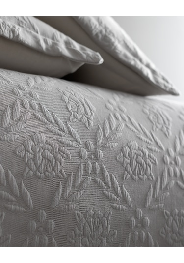 Madame Coco Floralies King Size Yatak Örtüsü - Lüks Koleksiyon - Gri Yo0000000031 Gri