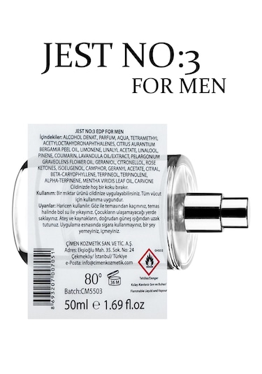 Jest No:03 Erkek Parfün EDP 50 ML