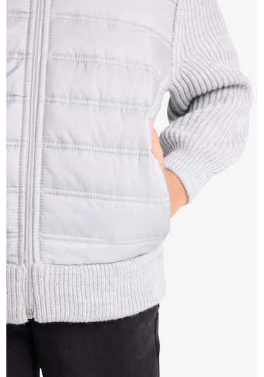 Defacto Erkek Çocuk Yarım Balıkçı Yaka Fermuarlı Triko Hırka C1765a825augr400 Gri