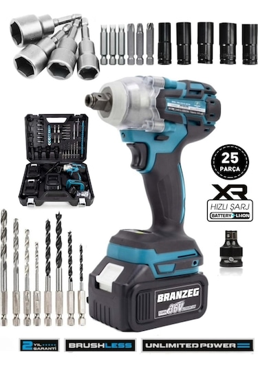 Branzeg Full Setli Torklu (Yedek Mandrenli) Vidalama Somun Sıkma