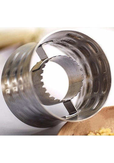 Pazly Cbtx Yuvarlak Şekilli 304 Paslanmaz Çelik Ev Mısır Kesici Koçanı Mutfak Striptizci Mısır Aracı Gümüş