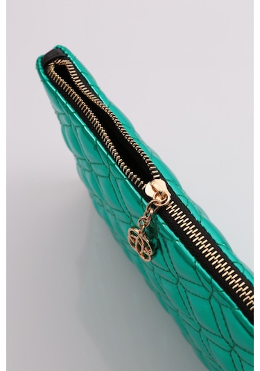 Dgn 4004 Kadin Baklava Dilimi Desenli Çanta 4004-2337-R13776 Yeşil